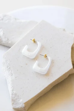 Acetate Square Hoop Earrings