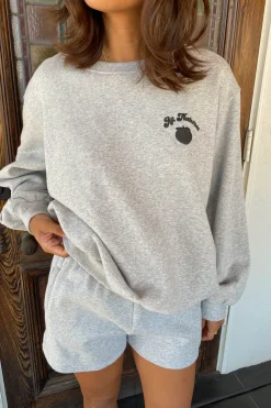 All Natural Puff Print Graphic Sweater
