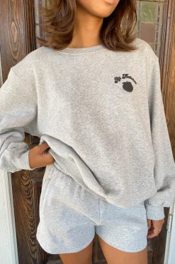 All Natural Puff Print Graphic Sweater