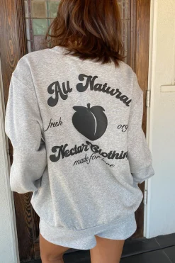 All Natural Puff Print Graphic Sweater