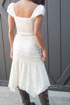 Asymmetrical Floral Midi Skirt