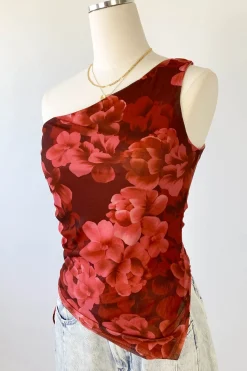 Asymmetrical Floral Top