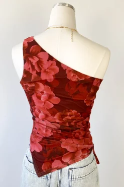 Asymmetrical Floral Top
