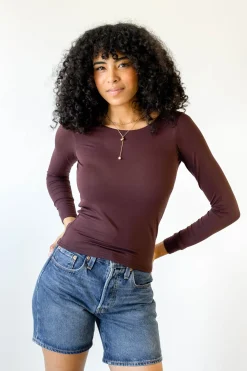 Basic Backless Long Sleeve Top