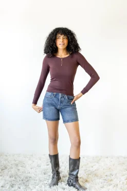 Basic Backless Long Sleeve Top