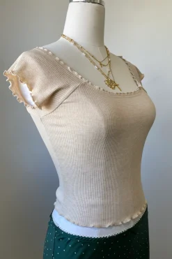 Basic Lettuce Leaf Ribbed Top