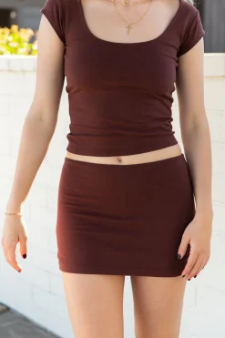 Basic Square Neck Short Sleeve Top