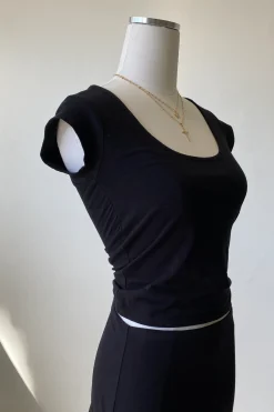 Basic Square Neck Short Sleeve Top