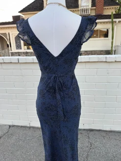 Blue Floral Midi Dress