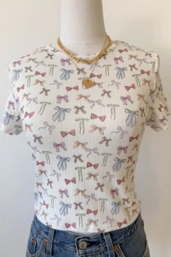 Bow Print Baby Tee