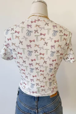 Bow Print Baby Tee