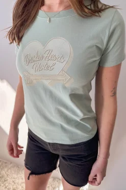 Broken Hearts Motel Long Loose Graphic Baby Tee