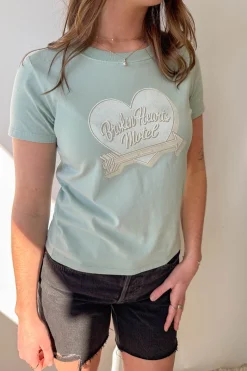 Broken Hearts Motel Long Loose Graphic Baby Tee