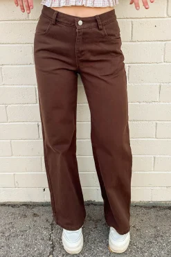 Brown Buckle Pants