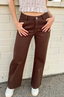 Brown Buckle Pants