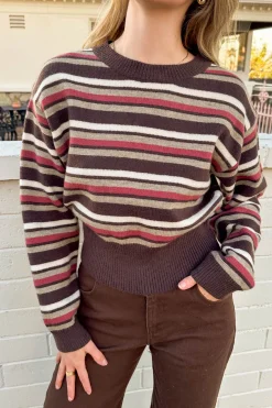 Brown Striped Knit