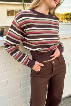 Brown Striped Knit