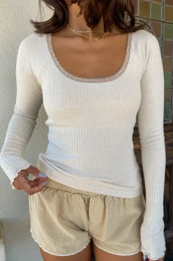 Built-In-Bra Long Sleeve Top