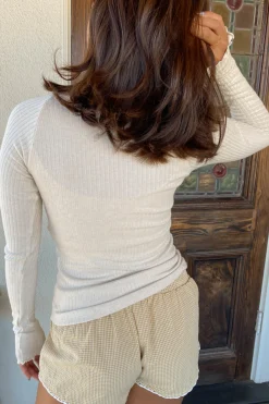 Built-In-Bra Long Sleeve Top