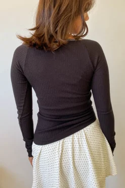 Built-In-Bra Long Sleeve Top