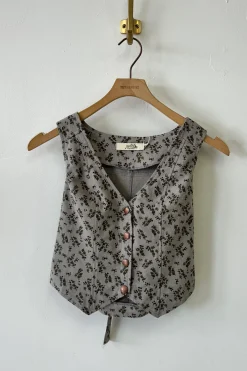 Button Up Floral Vest