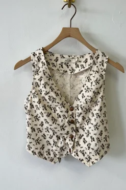 Button Up Floral Vest