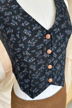 Button Up Floral Vest