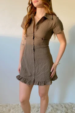 Button Up Front Empire Dress