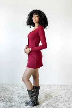 Button Up Long Sleeve Dress