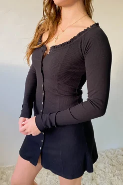 Button Up Long Sleeve Dress