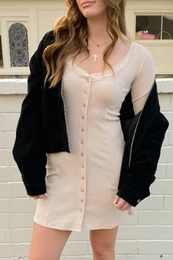 Button Up Long Sleeve Dress