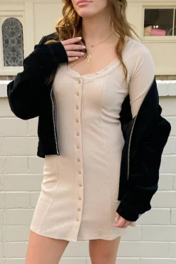 Button Up Long Sleeve Dress