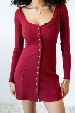 Button Up Long Sleeve Dress