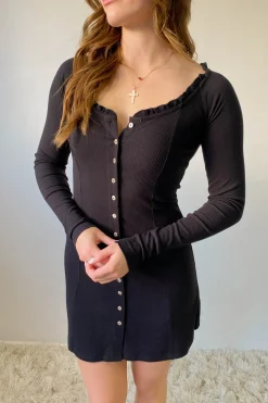 Button Up Long Sleeve Dress