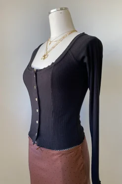Button Up Long Sleeve Top