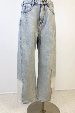 Contrast Barrel Jeans by For Good