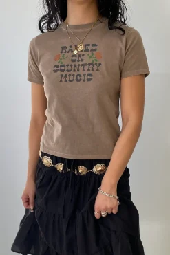 Country Music Long Loose Graphic Baby Tee