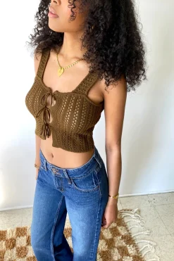 Crochet Front Tie Tank