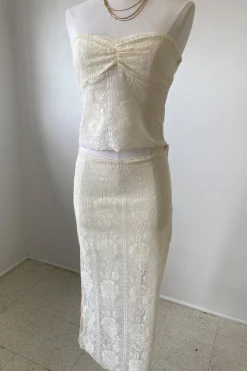 Crochet Lace Midi Skirt