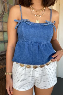 Denim Babydoll Cami Top