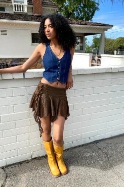 Denim Button Up Vest