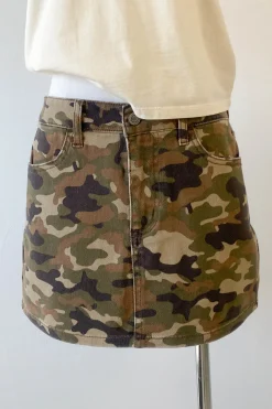 Denim Camo Mini Skirt