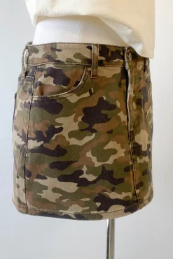Denim Camo Mini Skirt