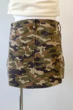 Denim Camo Mini Skirt