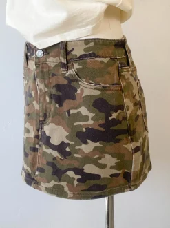 Denim Camo Mini Skirt
