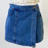 Denim Wrap Skort by For Good