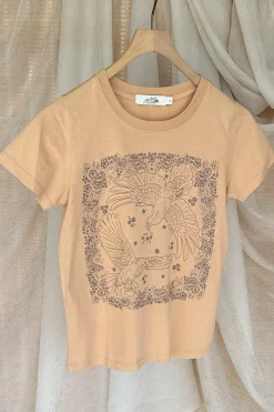 Doves Bandana Long Loose Graphic Baby Tee