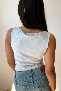 Dusty Blue Polka Dot Tank