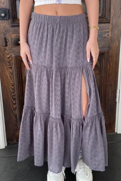 Eyelet Maxi Skirt