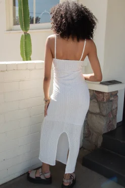 Eyelet Stretch Lace Maxi Dress